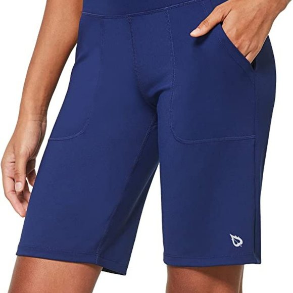 BALEAF Women's 10" Bermuda Shorts Long Athletic Workout Knee Length High Waisted - Picture 7 of 7
